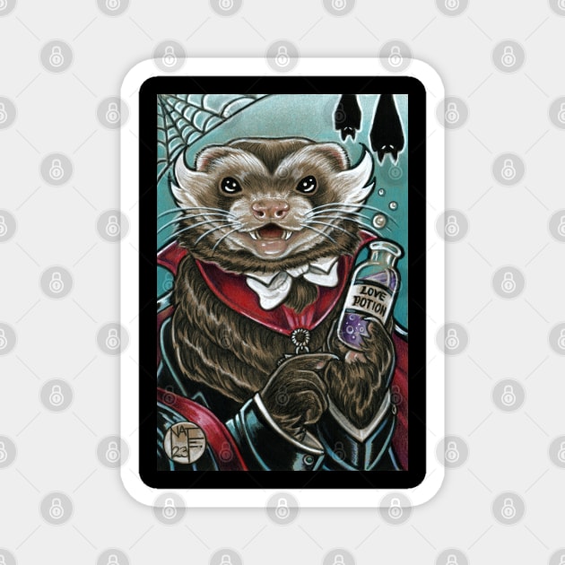 Grandpa Munster Ferret Magnet by Nat Ewert Art