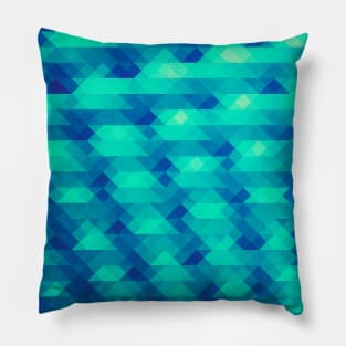 Modern Fashion Abstract Color Pattern in Blue / Green Pillow