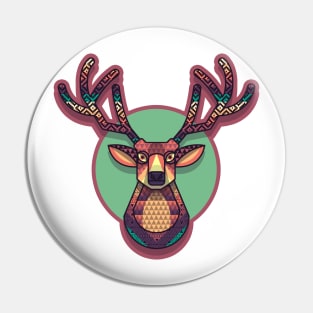 Geometric Stitched Deer Pin