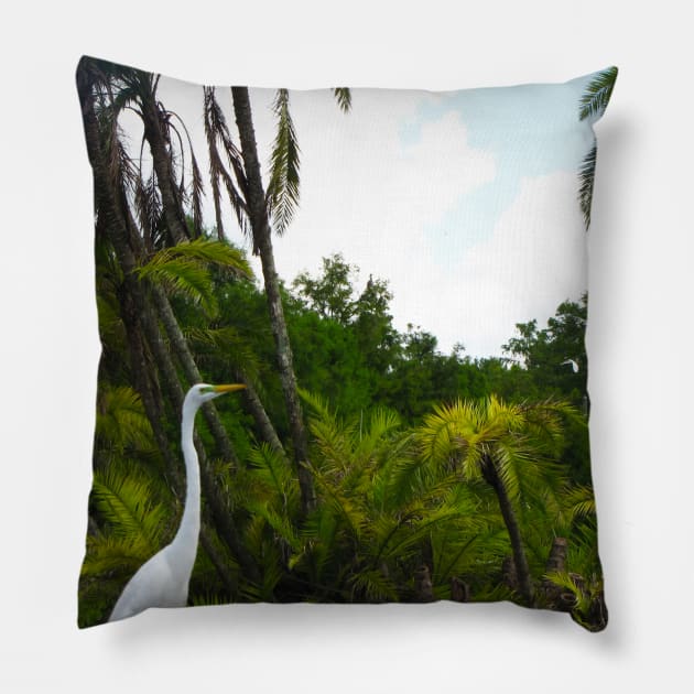 The Great Egret Pillow by Astrablink7