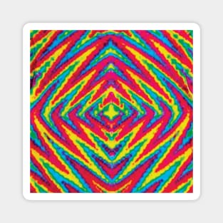 Dimond Pattern Rainbow Tie Dye Magnet