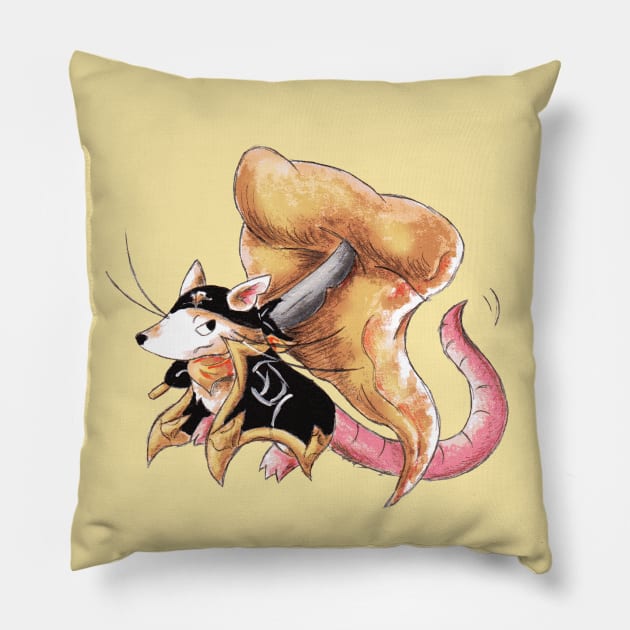 Pizza Plunderer Pillow by KristenOKeefeArt