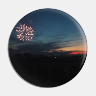 NYC Skyline Fireworks Fourth of July Pin