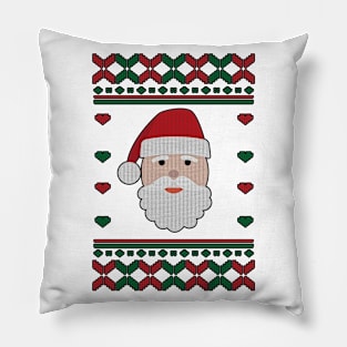 Cute Santa Ugly Christmas Holiday Sweater Pillow