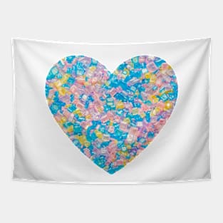 Multicolored Sugar Sand Sprinkles Heart Tapestry