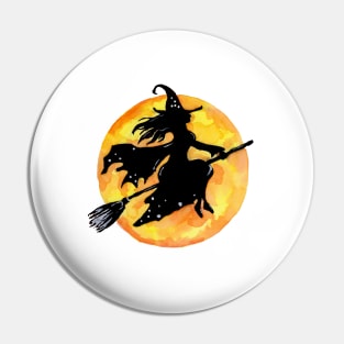 Witch and Moon Pin