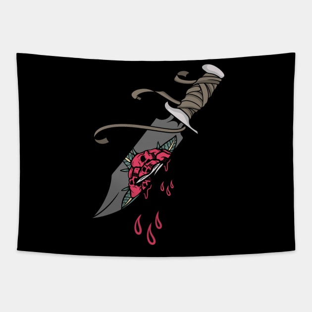 Knife and rose Tapestry by gggraphicdesignnn