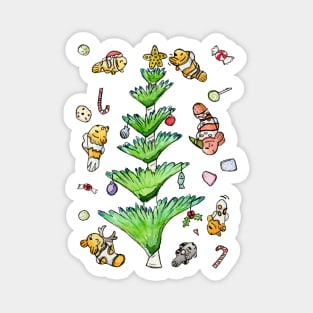 Festive Clownfish and a christmas tree (worm) Magnet