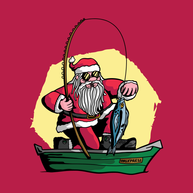 Funny Fishing Santa Claus by SLAG_Creative