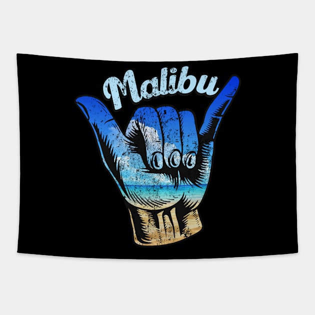 Malibu shaka hand. Malibu surfing . Perfect present for mother dad friend him or her Tapestry by SerenityByAlex