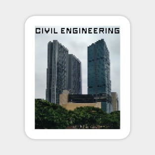 Civil engineering, buildings, premium pixel art Magnet