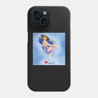 Vintage burlesque cocktail girl Phone Case