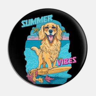 Summer Vibes - Golden Retriever Pin