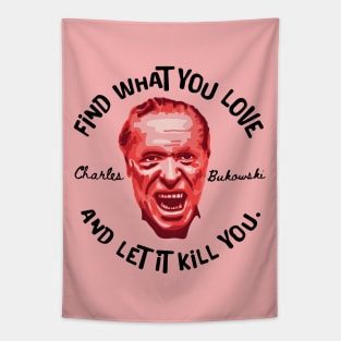 Charles Bukowski Portrait and Quote Tapestry