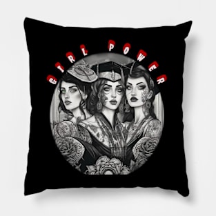 Girl power 3 green eyed cute graduates Pillow