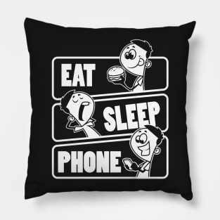 Eat Sleep Phone Repeat Funny Smart phone for kids print Pillow