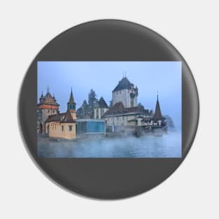 Oberhofen castle floating in the mist Pin