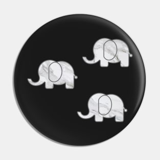 3 Marble Elephants Pin