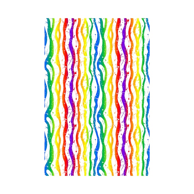 rainbow paint splatter zebra stripes by B0red