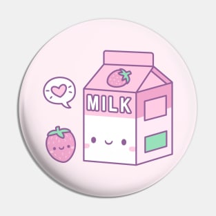 Cute Strawberry Milk Carton Pin