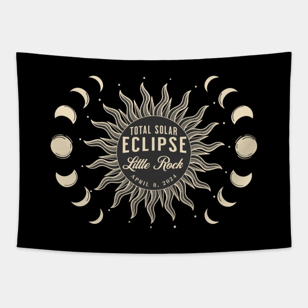Total Solar Eclipse USA April 2024 Little Rock Arkansas Tapestry by TGKelly