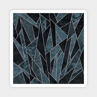 Shattered Blue Ice - Abstract Mosaic Pattern Magnet