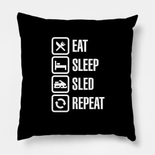 Eat sleep motor sled / snowmobile repeat Pillow