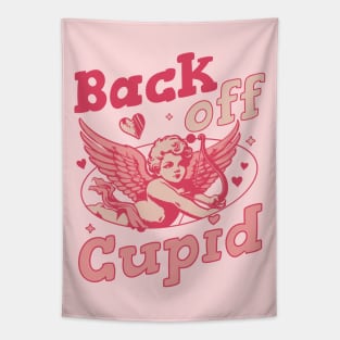 Back off Cupid - Anti Valentines Day Funny Retro Valentines Tapestry