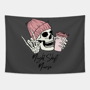 Night Shift Nurse Skeleton Tapestry