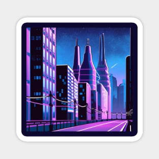 Synthwave City Magnet