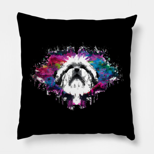 Shih Tzu Chrysanthemum Dog Stencil Pillow by Furrban