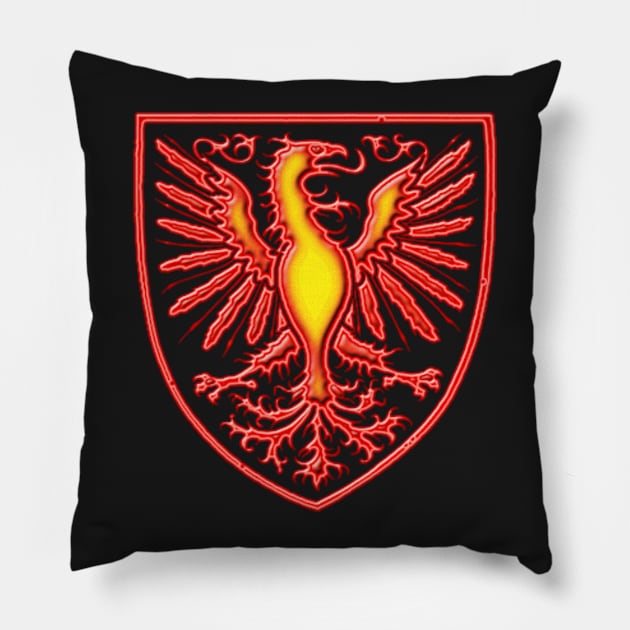 Phoenix Herald Pillow by Izmet