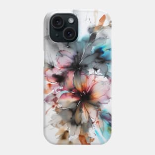 Watercolor and Ink florals4 Phone Case