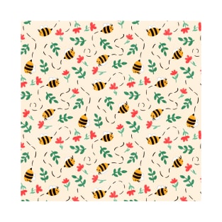 Bee Pattern - Spring Colors T-Shirt