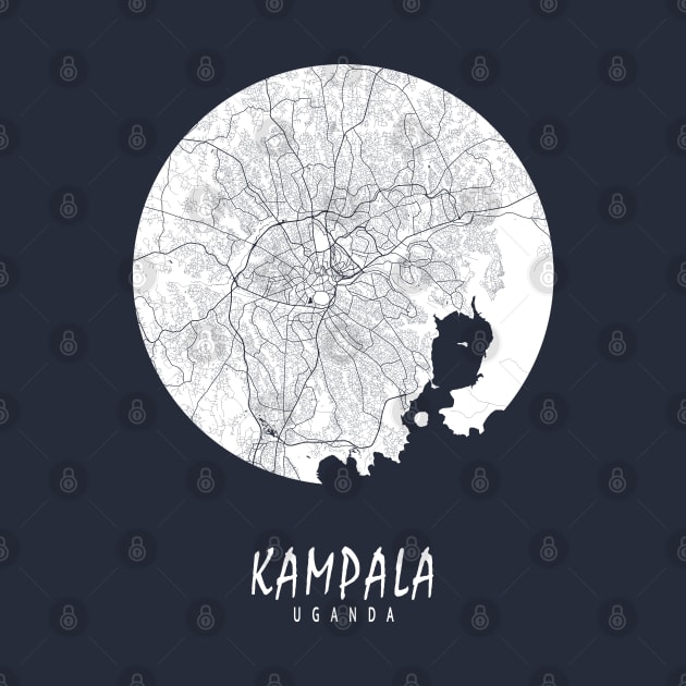 Kampala, Uganda City Map - Full Moon by deMAP Studio