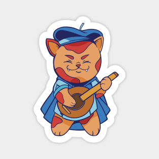 D&D Bard Class Kawaii Cat T-Shirt Magnet