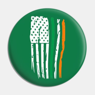 Irish American Flag T-Shirt St. Patrick's Day Ireland Pin