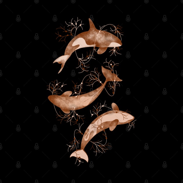 Dancing Orcas | Brown and White Color Palette by SnehaColoursoft