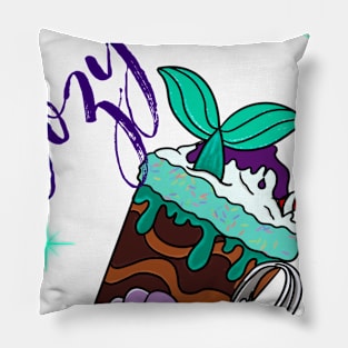 Lets Get Cozy Hot Cocoa Mermaid Pillow