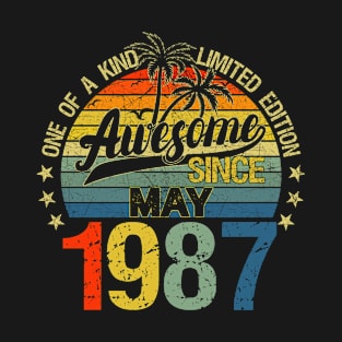 Vintage 35 Years Old May 1987 Decorations 35th Birthday T-Shirt