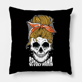 Spooky Mama // Messy Bun Halloween Mom Pillow