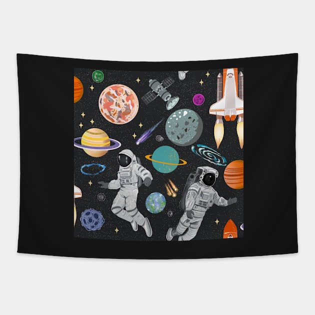 Space exploration Tapestry by Papergrape