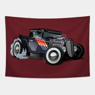 Cartoon retro hot rod Tapestry