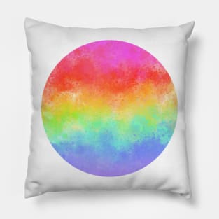 Watercolor rainbow dot Pillow