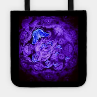 Mysterious blue butterflies Tote