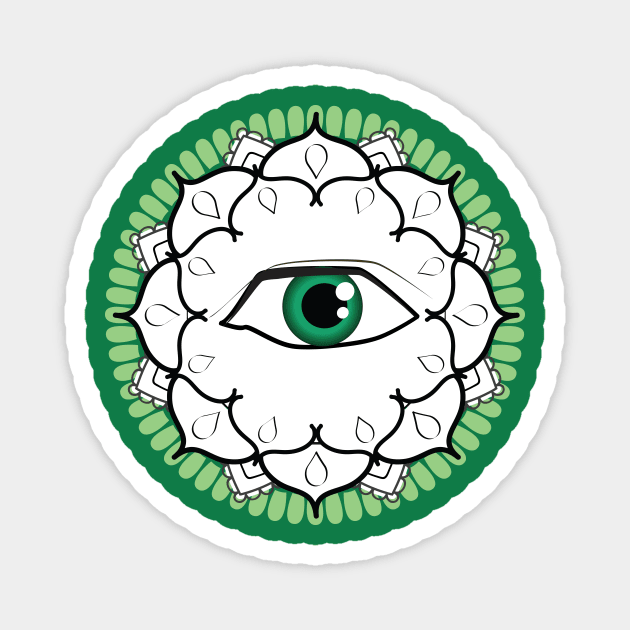 Green Eye Mandala Magnet by emma17