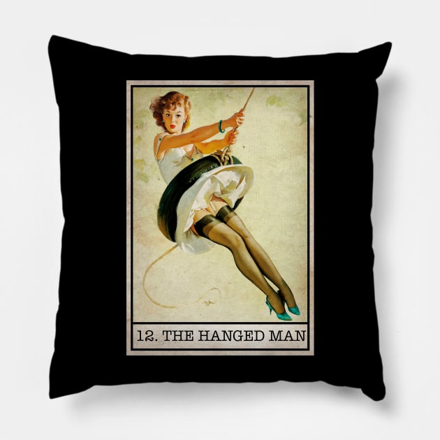 Tarot - The Hanged Man Pillow by Gwraggedann