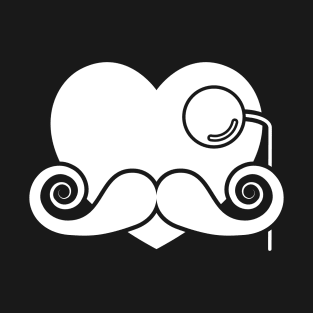 Hipster Heart Monocle Valentine's Day T-Shirt