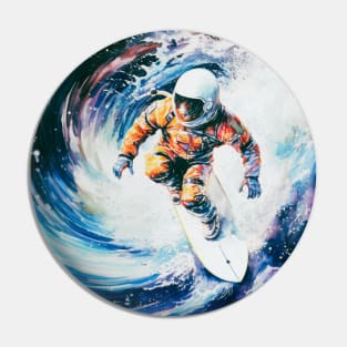 Surfing Astronaut Pin