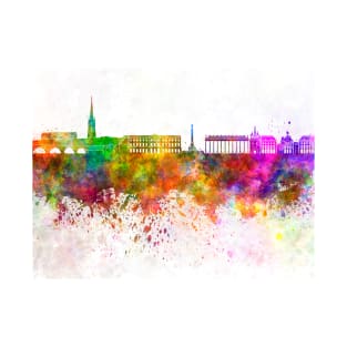 Bordeaux skyline in watercolor background T-Shirt